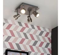 Valuelights Modern Chrome 4 Way Gu10 Square Ceiling Spotlight