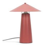 Modern Coral Metal Bedside Table Lamp with Tapered Lampshade Living Room Bedroom Light