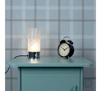 Valuelights Modern Floral Design Glass And Polished Chrome Touch Bedside Table Lamp