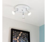 Valuelights Modern Gloss White Chrome 3 Way Gu10 Ceiling Spotlight