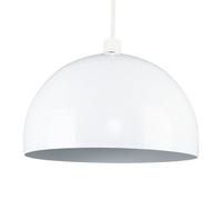 Valuelights Modern Gloss White Metal Dome Ceiling Light Shade (D)29.5Cm