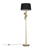Valuelights Modern Gold Hanging Monkey Design Floor Lamp With Black Tapered Shade - Includes 6W Led Bulb 3000K Warm White