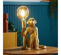 MiniSun | Modern Metallic Gold Painted Monkey Design Table Lamp | Table Lamps, Home Décor & Improvement Essential | Includes 6W LED Bulb [2700K Warm White]