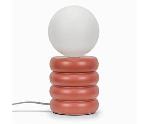 ValueLights | Modern Rust Stacked Ceramic Bedside Table Lamp with Opal Globe Lampshade Living Room Bedroom Light | Table Lamps, Home Décor & Improvement Essential | Included LED Bulb