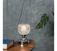 Valuelights Modern Silver Chrome & Decorative Glass Bedside Touch Table Lamp - Includes 3W Led Dimmable G9 Bulb 6000K Cool White