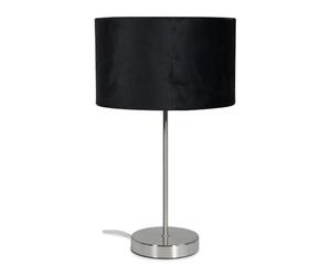 ValueLights | Modern Single Stem Brushed Chrome Table Lamp with a Black Velvet Drum Shade | Table Lamps, Home Décor & Improvement Essential | Included LED Bulb