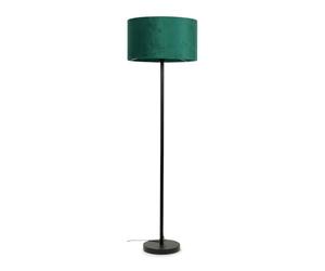 ValueLights | Modern Standard Floor Lamp in a Black Metal Finish with a Forest Green Velvet Drum Shade | Floor Lamps, Home Décor & Improvement Essential | Included LED Bulb