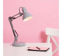 Valuelights Monda Retro Designer Style Adjustable Grey Metal Bedside Desk Table Lamp
