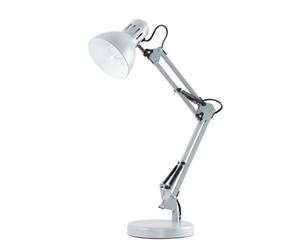 Valuelights Monda Retro Designer Style Adjustable Grey Metal Bedside Desk Table Lamp - Includes 4W Led Golfball Bulb 3000K