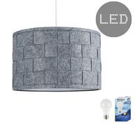 Valuelights Monza Grey Ceiling Shade And Bulb (D)32Cm