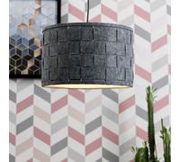 Valuelights Monza Grey Drum Ceiling Shade And Bulb (D)32Cm