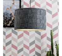 MiniSun | Large Modern Weave Design Ceiling Light Shades in a Grey Felt Finish | Pendant Lights, Home Décor & Improvement Essential | Set of 2 | 32cm Shade Width