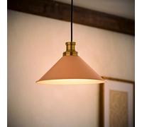 Valuelights Morgan Blush Pink Taper Metal Shade With Metal Fitting And Bulb