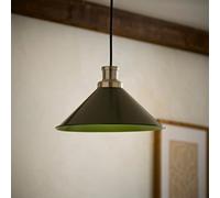Valuelights Morgan Forest Green Taper Metal Rolled Edge Shade With Metal Fitting