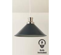 Valuelights Morgan Navy Blue Taper Metal Shade With Metal Fitting And Bulb