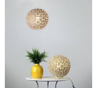 MiniSun | Contemporary Moroccan Style Shabby Chic Cream Metal Jewelled Ball Ceiling Pendant Light Shade | Pendant Lights, Home Décor & Improvement Essential | 26cm Shade Width