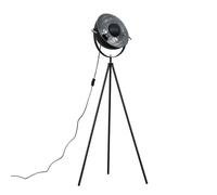 Valuelights Morpho Retro Photography Black Metallic Deep Dome Tripod Floor Lamp In Metallic Silver Metallic Silver