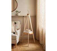 ValueLights Morrigan Cream Wood Shelf Floor Lamp Base