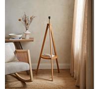 ValueLights Morrigan Mid Wood Shelf Floor Lamp Base