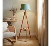 ValueLights Morrigan Wooden Tripod Floor Lamp - Natural Wood