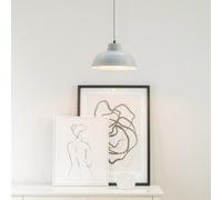 Valuelights Morris Grey Metal Hanging Pendant Ceiling Light Fitting For Living Room Kitchen - Led Bulb Included