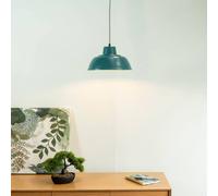ValueLights | Teal Metal Hanging Pendant Ceiling Light Fitting | Pendant Lights, Home Décor & Improvement Essential | Includes Bulb | Includes Full Wired Fitting | Mains Wired