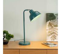 ValueLights | Teal Metal Stem Table Lamp with Angled Dome Shade | Home Décor, Bedside & Desk Lamp | Includes Bulb