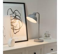 Valuelights Morris Retro Dome Metal Desk Office Table Lamp Light With Led Bulb In Grey Grey