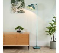 ValueLights | Teal Metal Stem Standing Floor Lamp with Angled Dome Shade | Floor Lamps & Torchieres, Home Décor & Improvement Essential | Includes Bulb