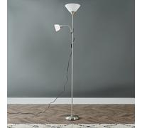 Valuelights Mozz Mother And Child Uplighter Floor Lamp With Adjustable Side Lamp In Silver Silver