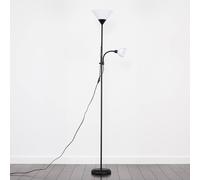 Valuelights Mozz Mother & Child Uplighter Floor Lamp With Side Lamp And Led Bulbs In Jet Black Jet Black One Size