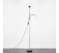 Mozz Mother & Child Uplighter Floor Lamp with Side Lamp and LED Bulbs ValueLights Metallic Silver One Size