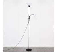 Mozz Mother & Child Uplighter Floor Lamp with Side Lamp and LED Bulbs ValueLights Jet Black One Size