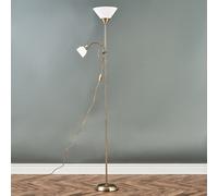 Valuelights Mozz Mother & Child Uplighter Floor Lamp With Side Lamp And Led Bulbs In Metallic Gold Metallic Gold