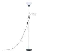 Mozz Mother & Child Uplighter Floor Lamp with Side Lamp and LED Bulbs ValueLights Metallic Silver One Size
