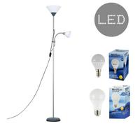 Valuelights Mozz Silver Mother And Child Floor Lamp With Warm White Bulbs