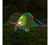 Valuelights Multi-Purpose Camping Festival Solar Hanging Light With Rgb String Lights In Green Green One Size