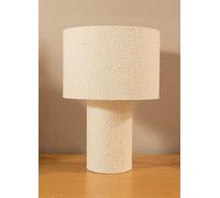 ValueLights | Natural Cream Boucle Bedside Table Lamp with a Drum Lampshade Shade Living Room Bedroom Light | Table Lamps & Home Improvements Essential