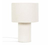 ValueLights | Natural Cream Boucle Bedside Table Lamp with a Drum Lampshade Shade Living Room Bedroom Light | Table Lamps & Home Improvements Essential