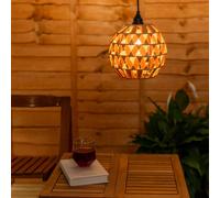ValueLights | Natural Rattan Ball Battery Operated Outdoor Hanging Pendant Garden Light