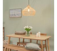 Easy Fit Rattan Lampshade Natural Twisted Wicker Effect Ceiling Pendant Light Shade for Living Room Hallway Bedroom