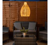 ValueLights | Natural Teardrop Solar Powered Outdoor Hanging Pendant Garden Pergola Light