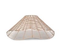 ValueLights | Natural Wavy Rattan Wicker Ceiling Lampshade Easy Fit Pendant Light Shade LED Bulb Included | Shades & Home Improvements Essential | 370cm Shade Width