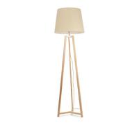ValueLights | Natural Wood Tripod Floor Lamp with Beige Tapered Fabric Lampshade Living Room Light | Floor Lamps, Home Décor & Improvement Essential | Included LED Bulb