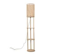 Elsa Natural Wooden 3 Tier Floor Lamp With Bamboo Shade ValueLights Natural One Size