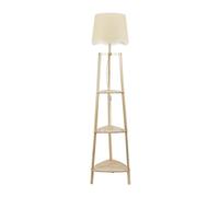 ValueLights | Natural Wooden 3 Tier Shelf Floor Lamp with White Trim Scallop Shade Living Room Lounge Light | Floor Lamps, Home Décor & Improvement Essential