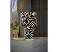 Valuelights Nessa Zebra Full Velvet Table Lamp In White White