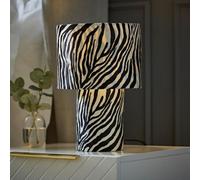 Valuelights Nessa Zebra Pattern Velvet Table Lamp
