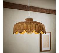Valuelights Nevaeh Rattan Wicker Scallop Easy Fit Ceiling Light Shade (D)38Cm