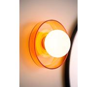 ValueLights Newbury Glass Plate with Globe Shade IP44 Bathroom Wall Light & Bulb in Amber ValueLights Amber